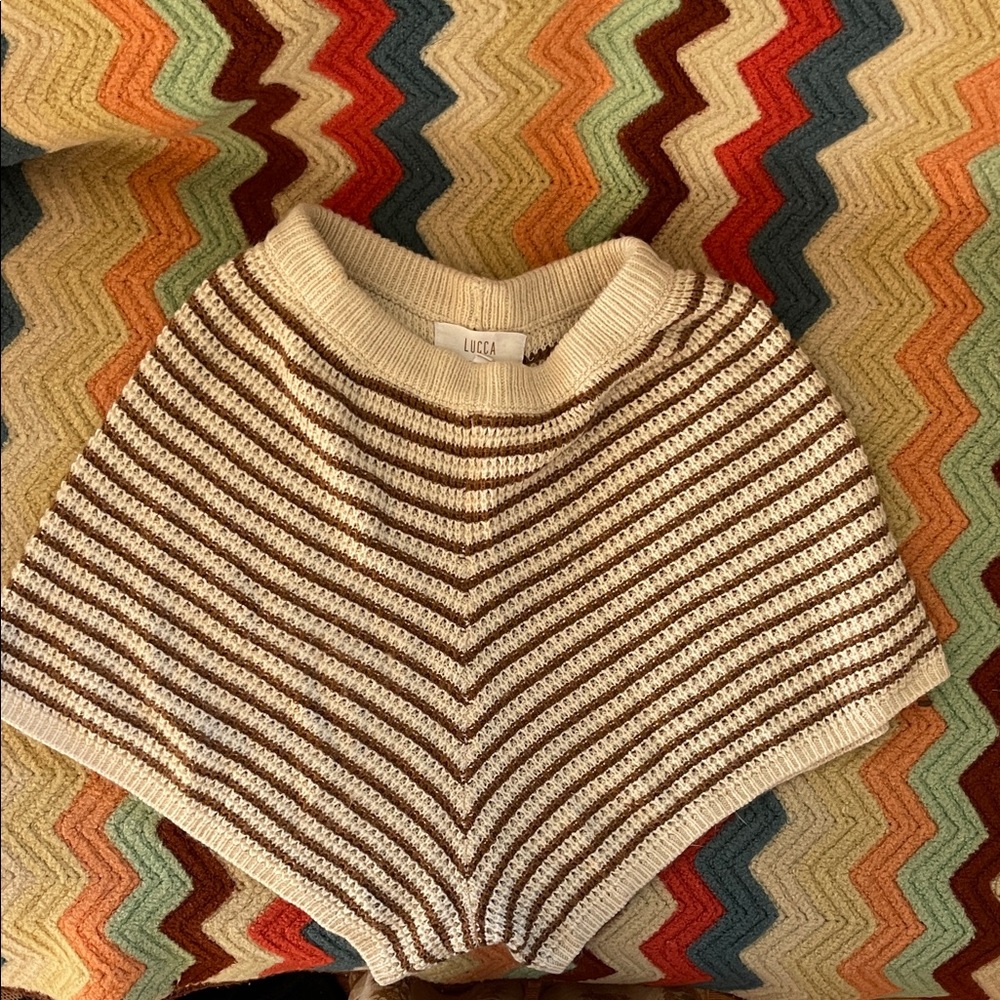 Women’s Brown and Cream Sweater shorts